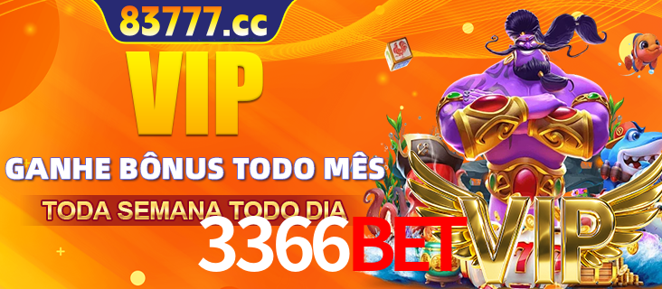 Banner promocional do 3366BET oferecendo 100% de recompensas adicionais contínuas para quem fizer o login diário (Daily sign-in), com um mascote de coelho.